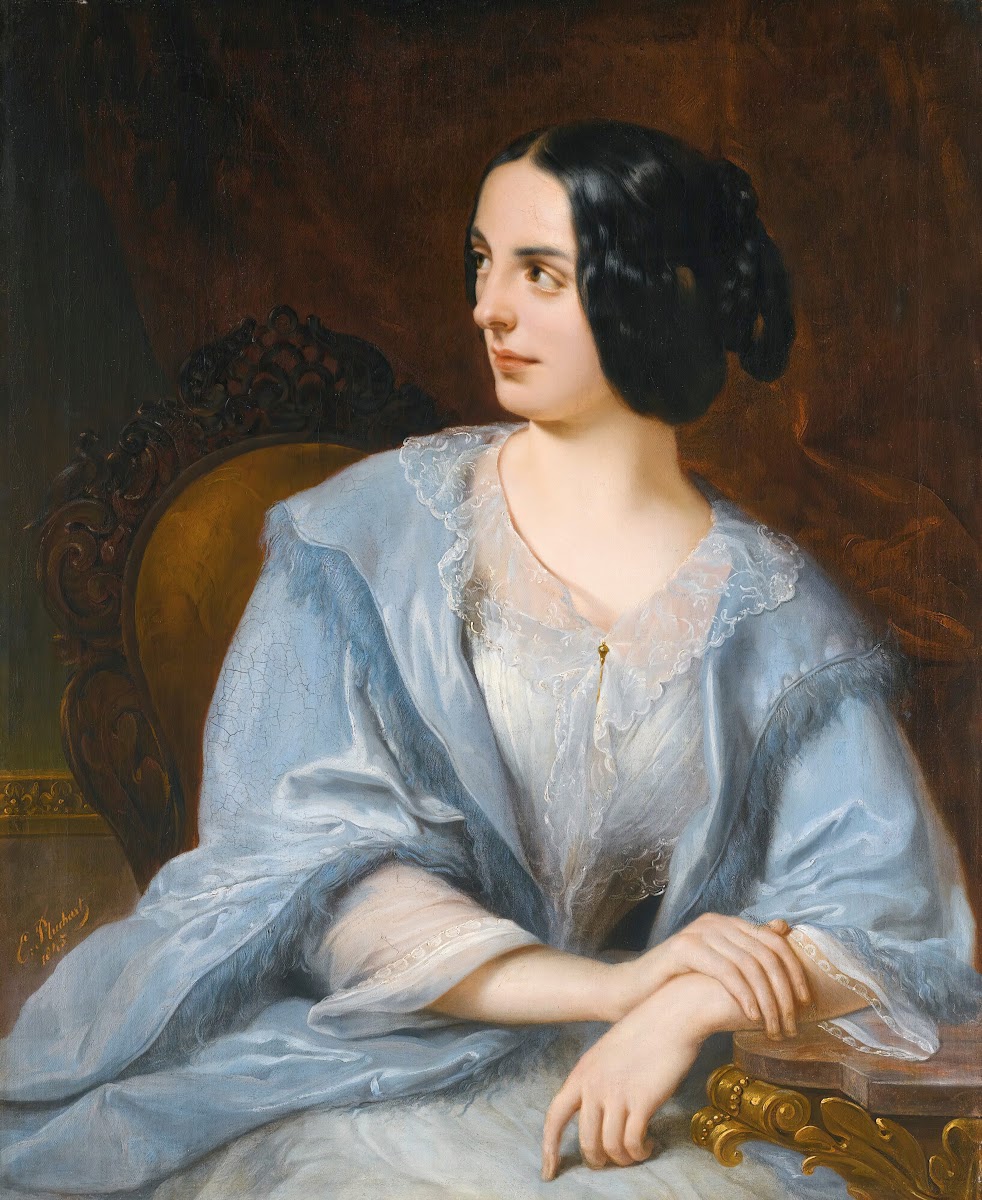 Portrait Of A Lady Said To Be The Actress Vera Samoilova 1845