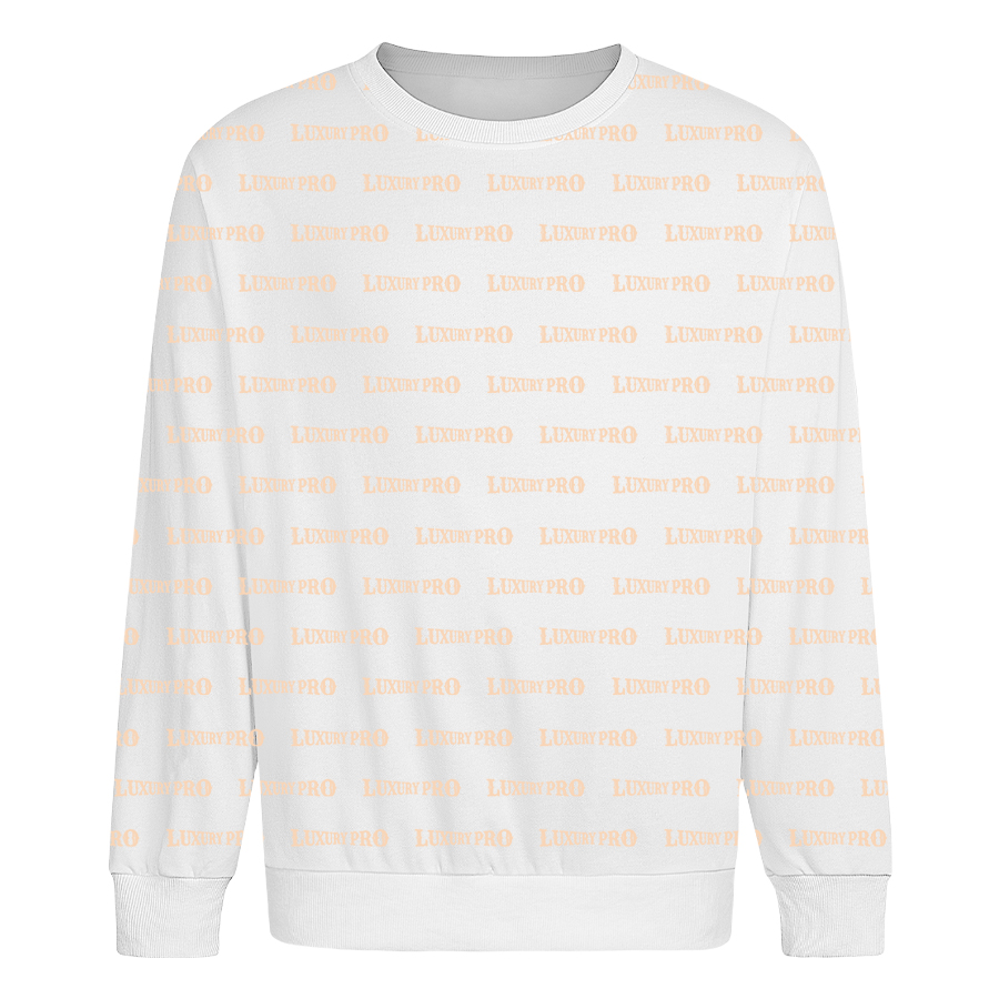 Allover Print Fleece Lined Crew Neck Sweatshirt Japanese Fabric - 300g