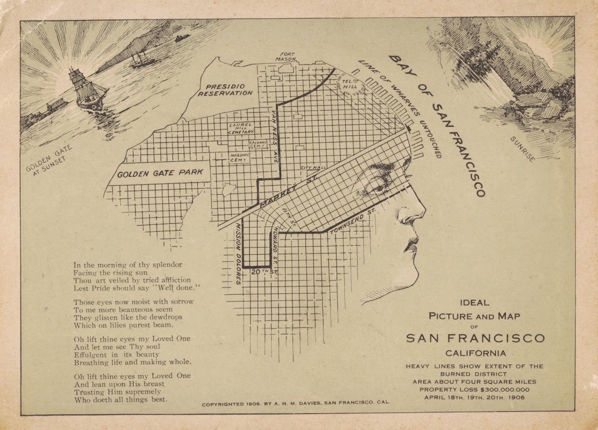 Ideal Picture And Map Of San Francisco California 1906
