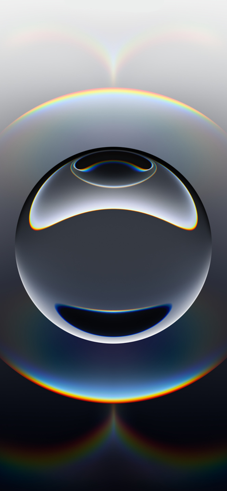 Abstract Glass Sphere With Rainbow Halo - Digital Abstract Art Full HD iPhone Wallpaper (1170x2532)