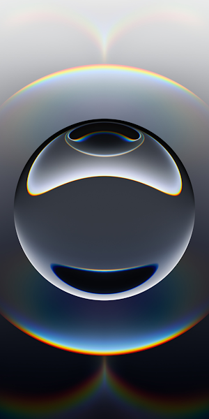 Abstract Glass Sphere With Rainbow Halo Full HD iPhone Wallpaper Background