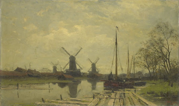 Waterway near the Baarsjes Amsterdam c 1880   c 1901