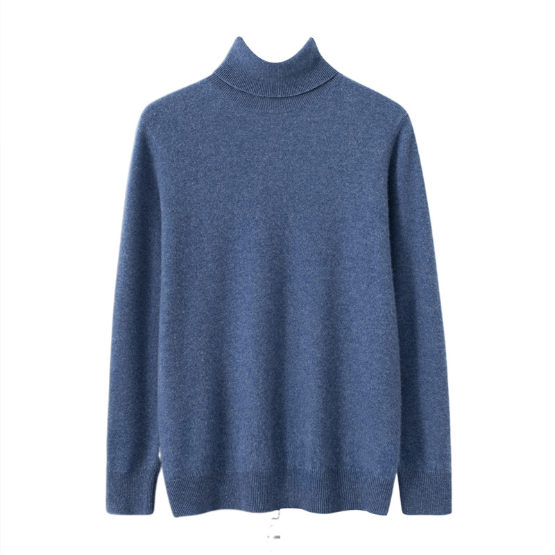 Men's cashmere turtleneck sweater, simple and elegant