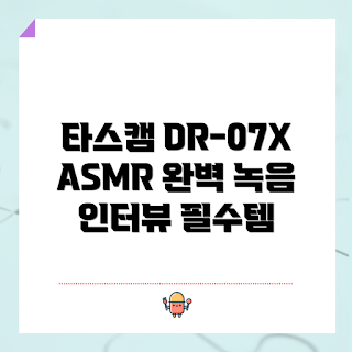 타스캠 레코더, 포터블 레코더, ASMR 녹음기, 다용도 녹음기, DR-07X 리뷰