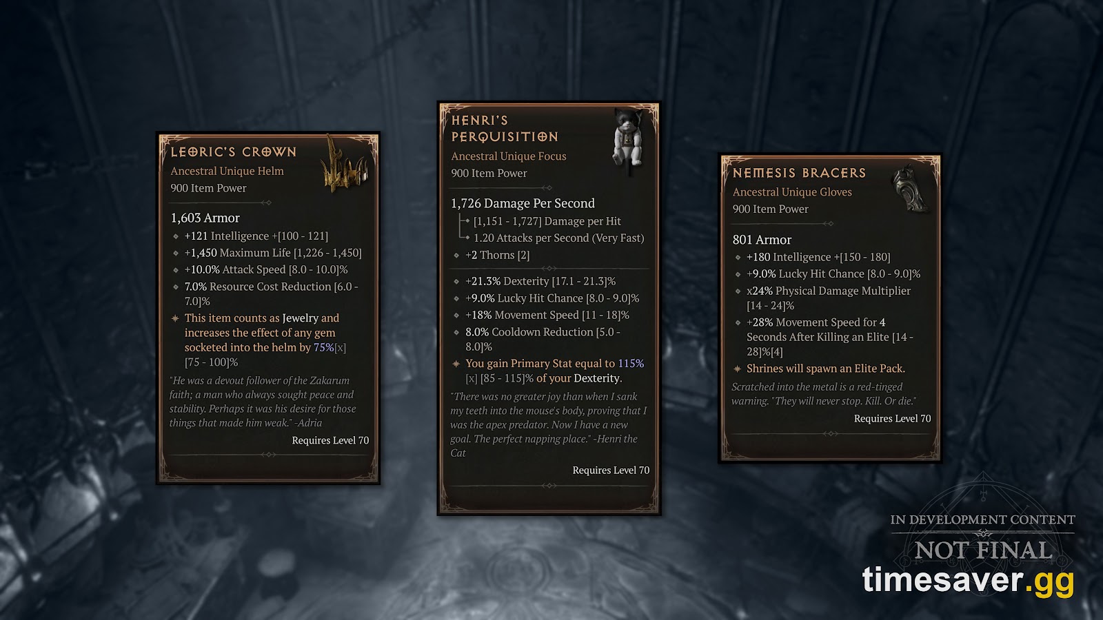 Diablo 4 Season 15 Legacy Uniques — nine classic items from Diablo 1, 2, and 3 returning to D4 as new permanent drops in Patch 3.2.0, including Leoric's Crown, Stone of Jordan, and In-Geom