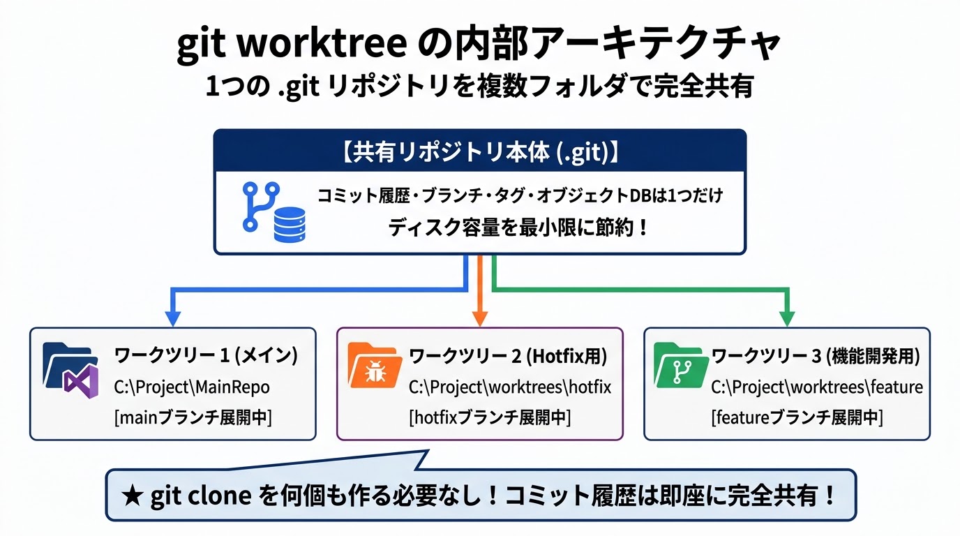 git worktree の内部アーキテクチャ