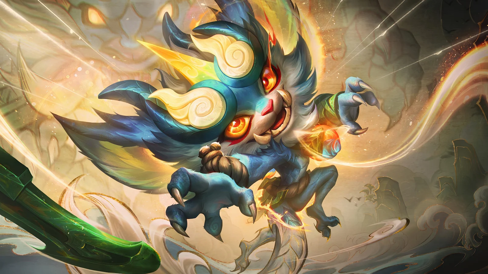 Dragon Lantern Rammus Splash Art - Digital Illustration 4K Wallpaper (3840x2160)