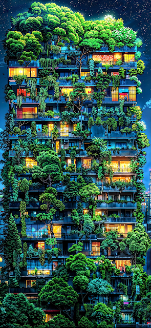 Lush Vertical Forest Building Biophilic Urban Architecture - Free mobile Wallpaper