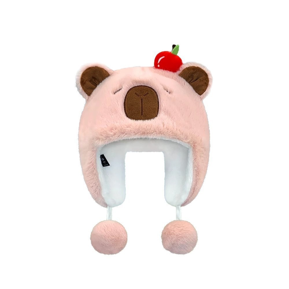 Warming plush hat with ear protection