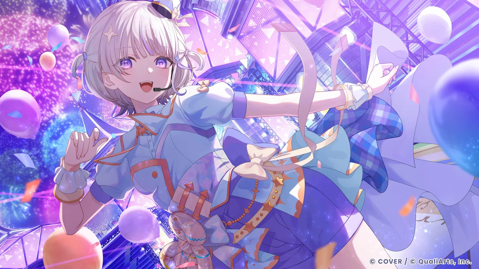 Murasaki Shion Idol Performance - Anime Illustration 4K Wallpaper (3840x2160)