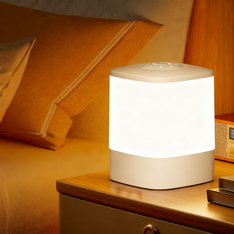 Bedside lamp with clock and touch control