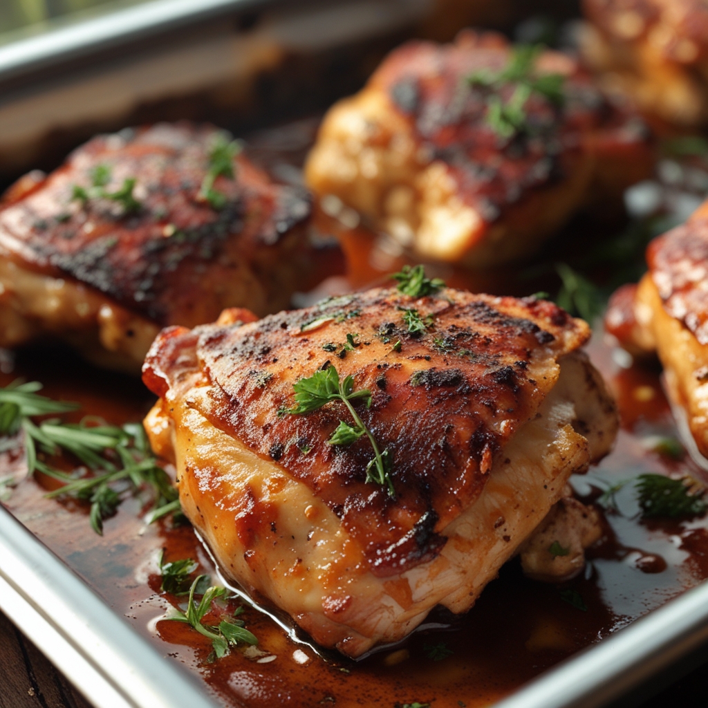 Easy Baked BBQ Chicken Thighs Recipe – Juicy & Crispy Homemade Dinner