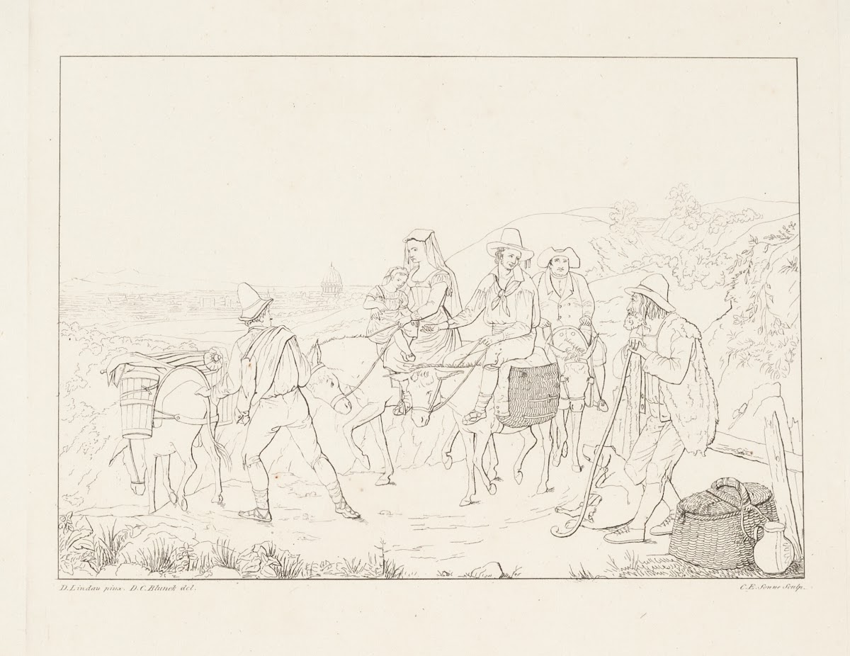 Romerske landboere drager ned fra Monte Mario til Rom 1826