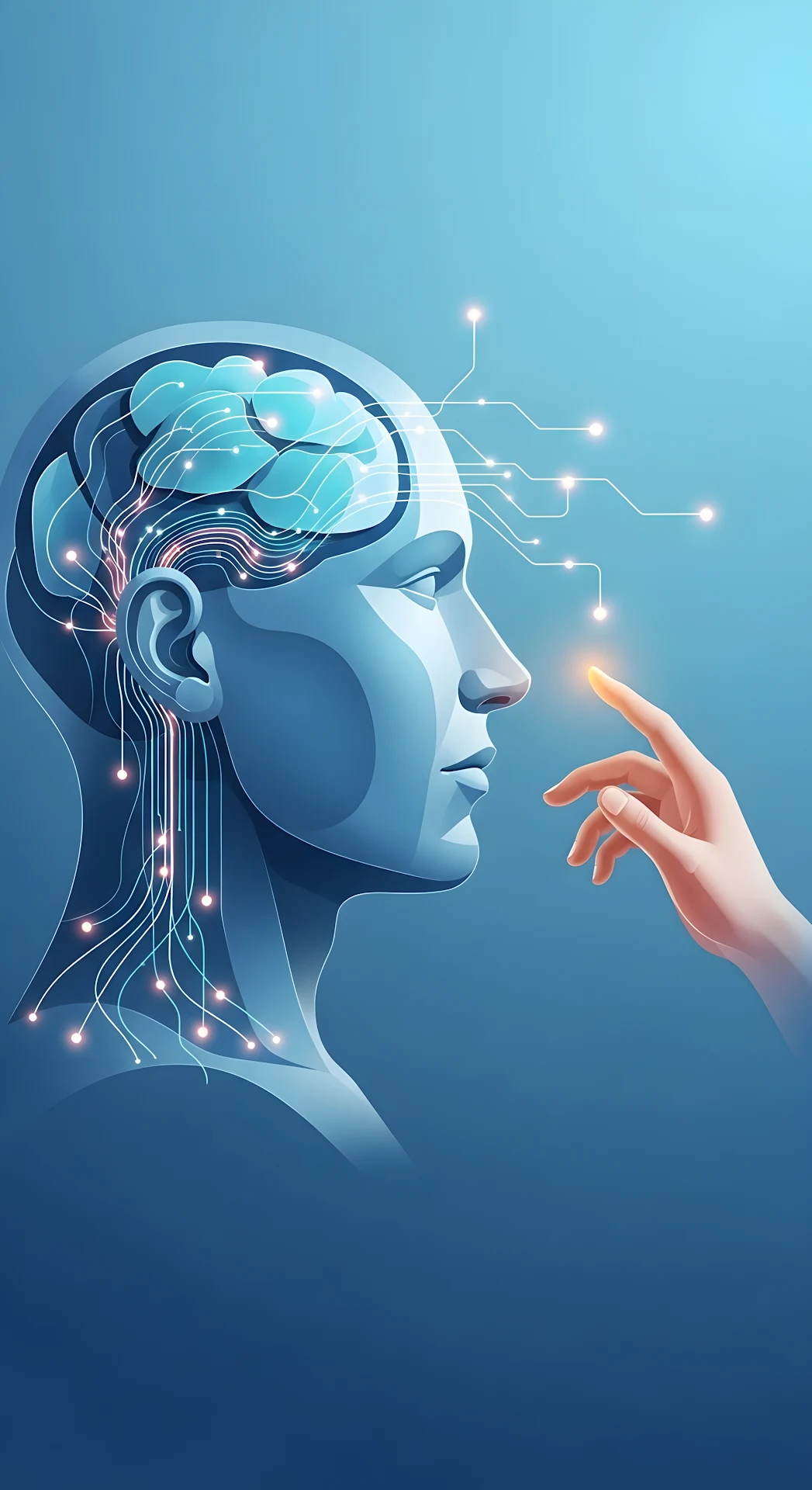 Artificial Intelligence Brain Circuitry Connection Concept - Free 4K mobile Wallpaper