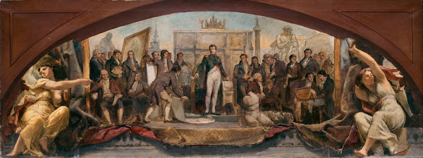 Les quatre âges artistiques de la France  Présentation des plans à Napoléon 1864