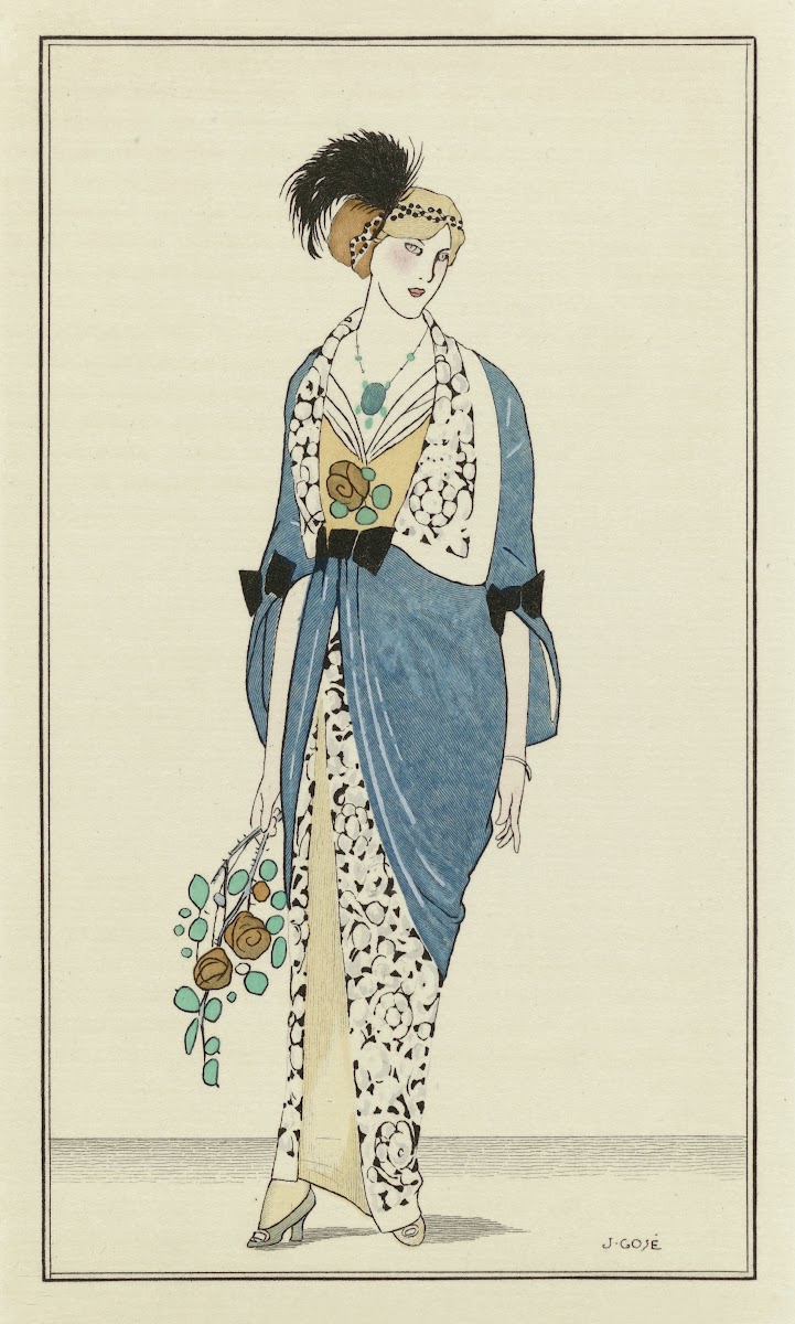 Manteau Du Soir En Satin Bleu 1912
