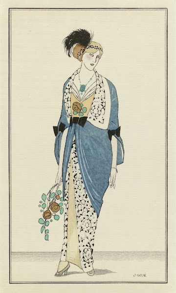 Manteau Du Soir En Satin Bleu 1912