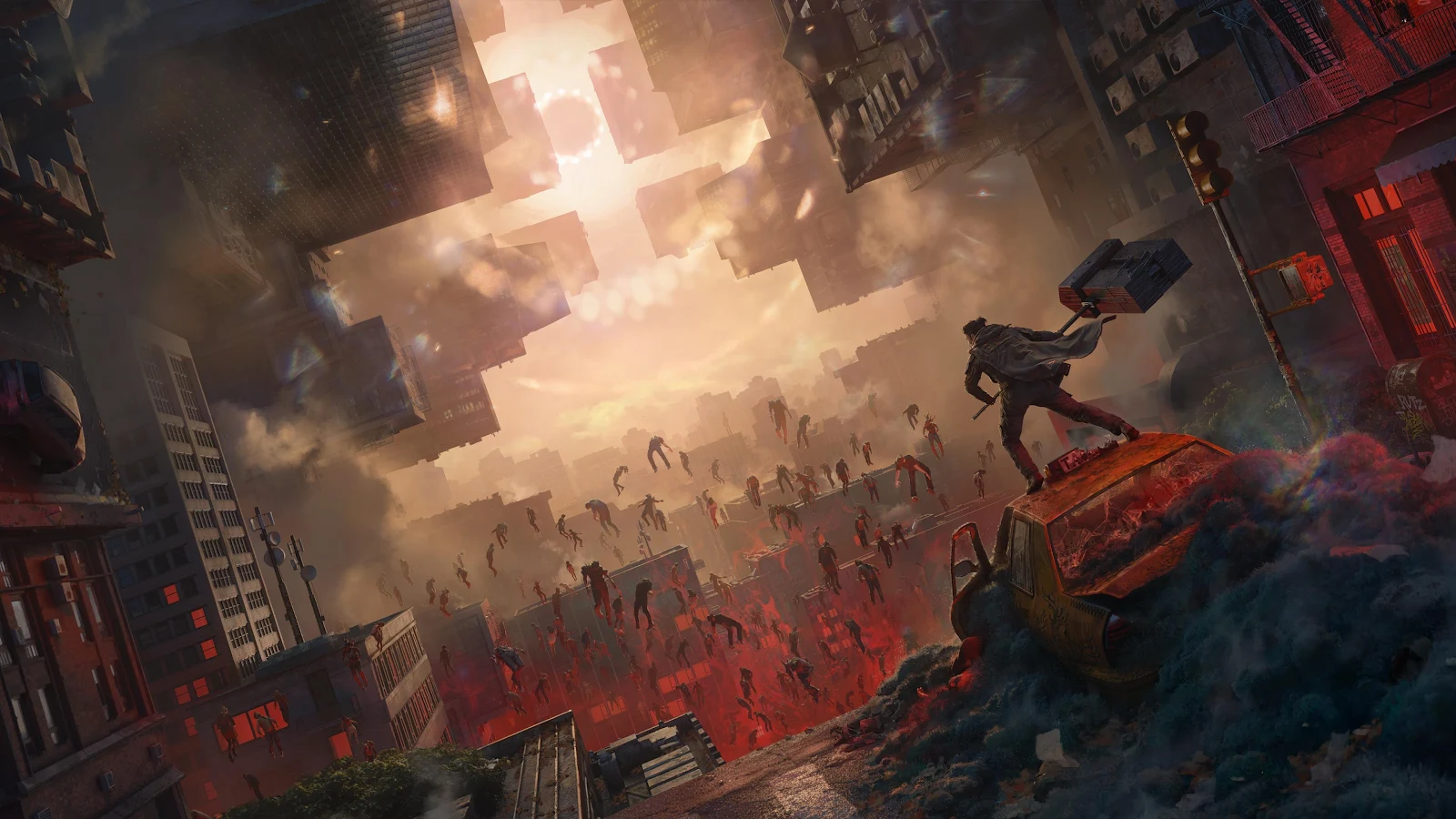 Surreal Sci-Fi City Apocalypse - Digital Concept Art 4K Wallpaper (3840x2160)