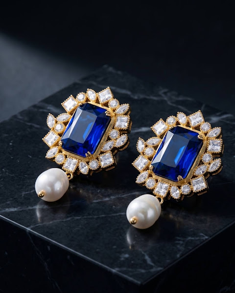 Cathedral Sapphire Drop Earrings frontend image