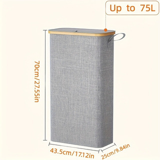 Laundry basket with lid, Oxford fabric, foldable