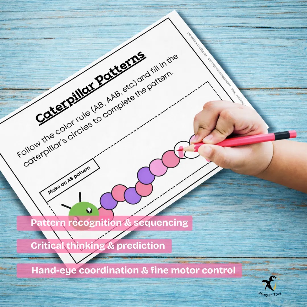 Caterpillar Pattern Activity | Pattern Recognition, Sequencing & Early Math Skills