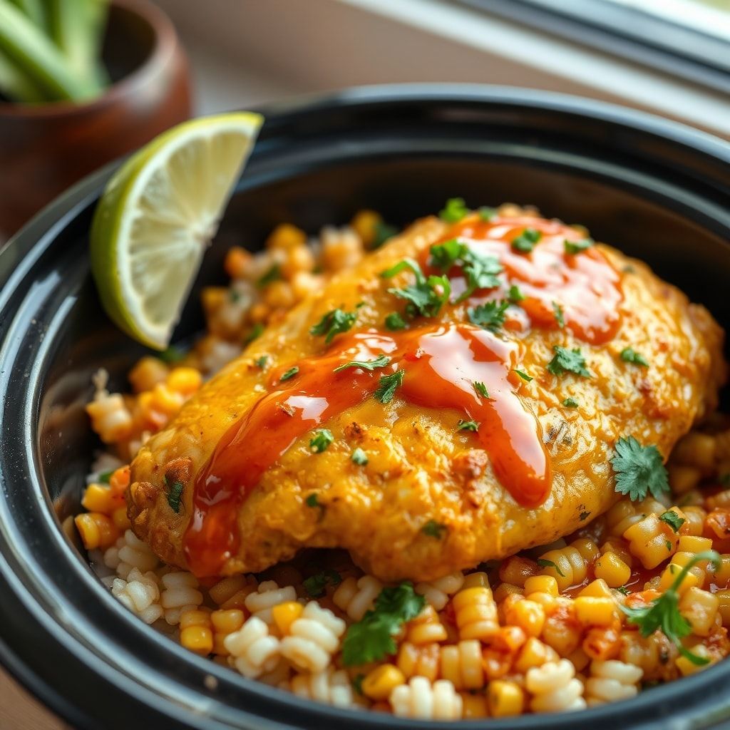 Slow Cooker Street Corn Chicken Recipe for Easy Dinner (Dump & Go!) finished