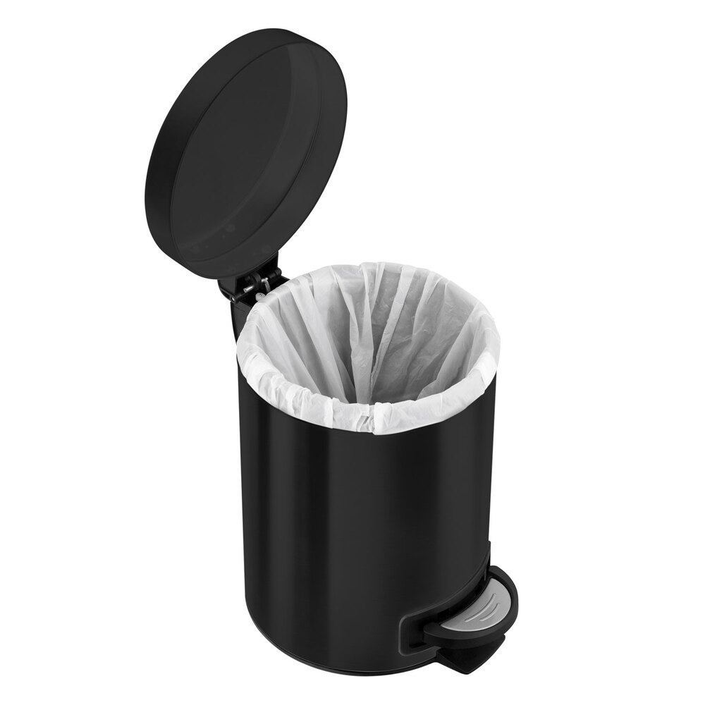 Bote de basura de acero inoxidable Ninestars® color negro mate