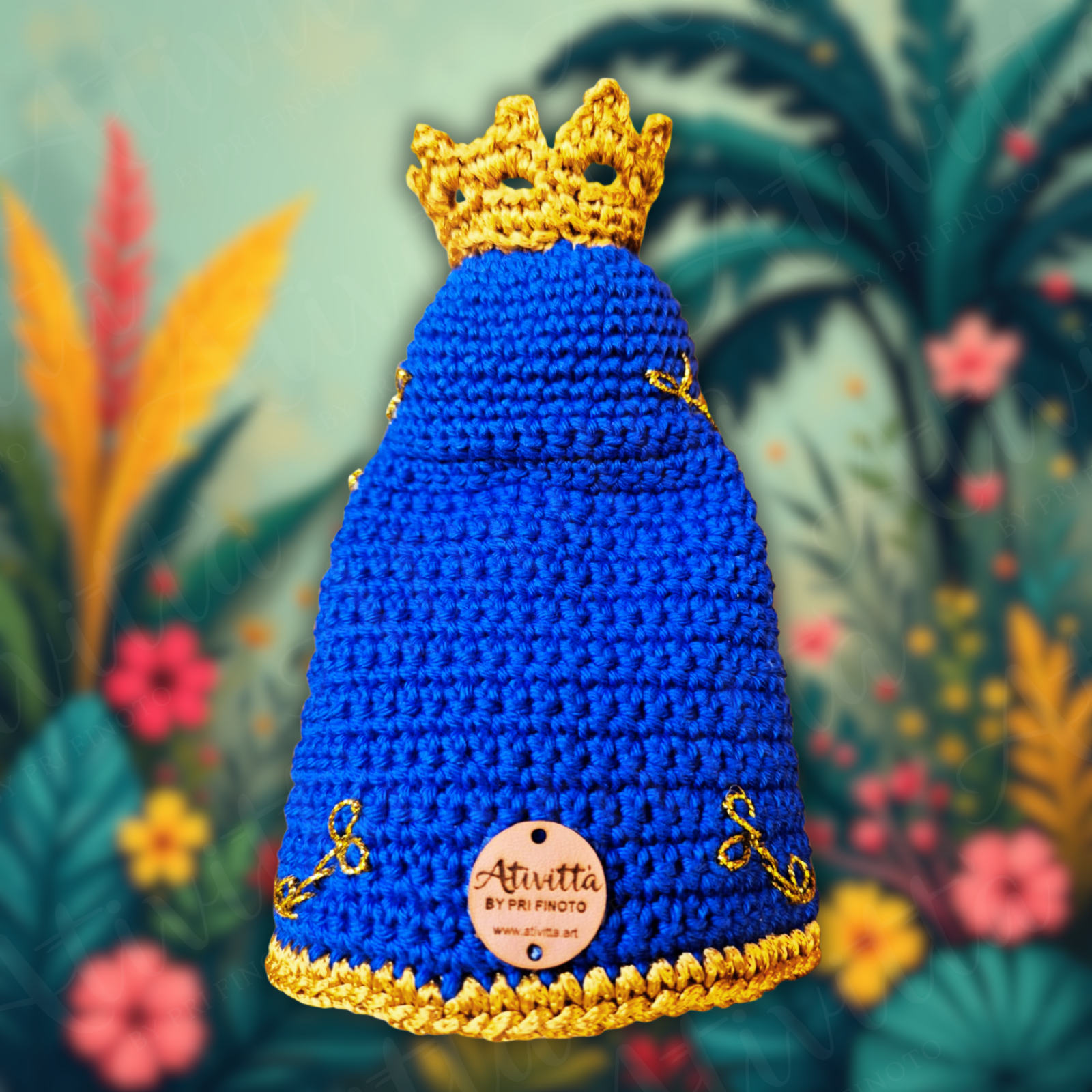 Santinha Nossa Senhora Aparecida em Crochê