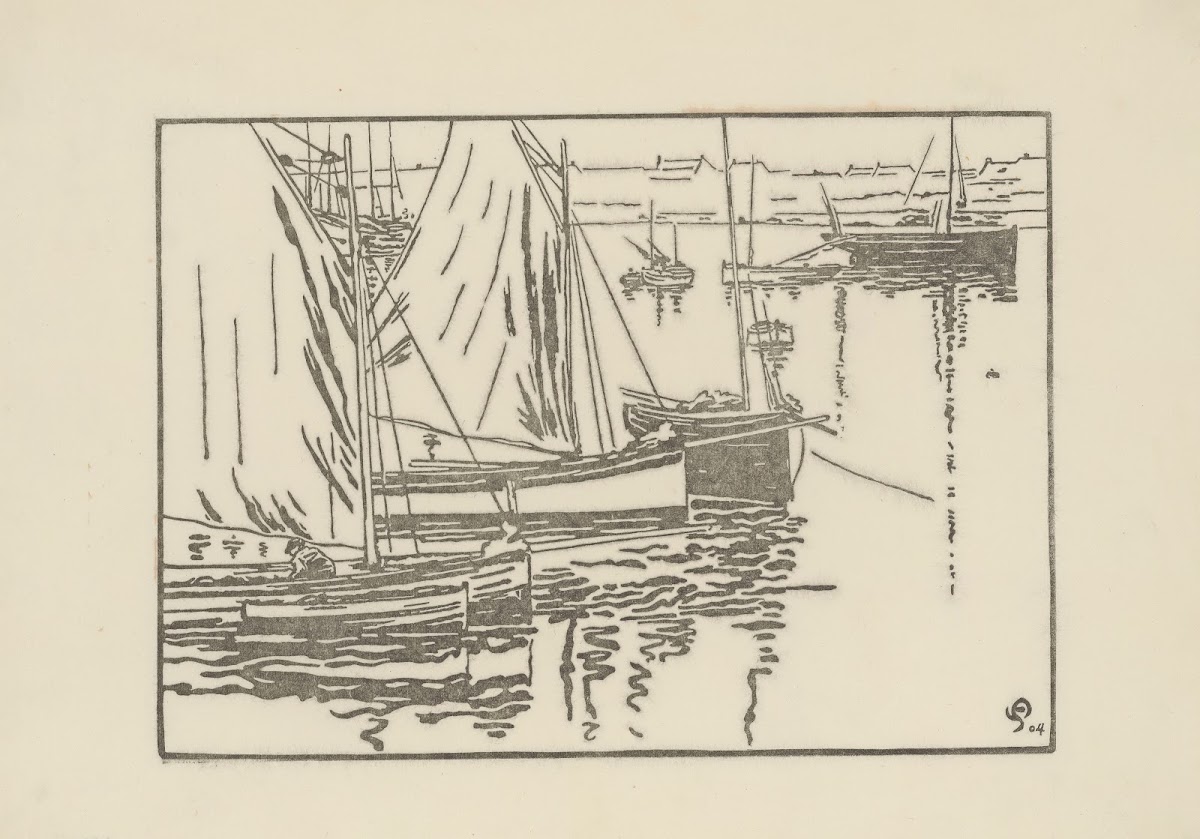 Roscoff Les voiles rouges 1904