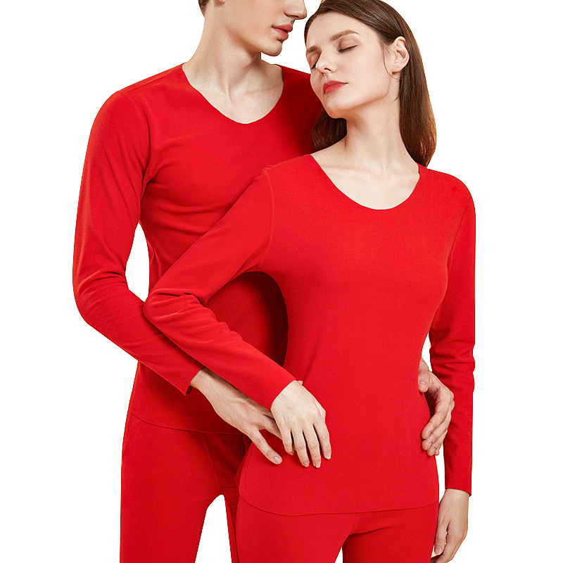 Festive Thermal Underwear Set in Red