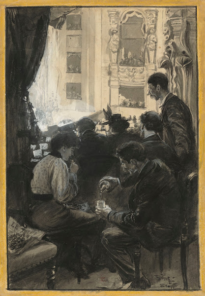 Spectateurs dans une loge à lOpéra 1900