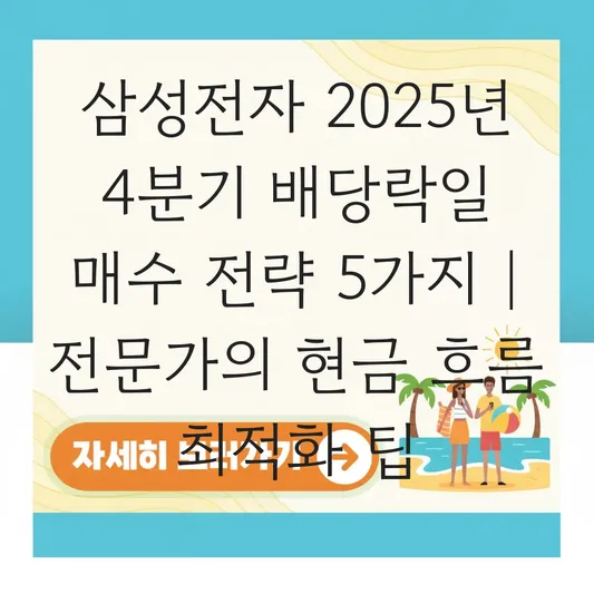 삼성전자 2024년 4분기 배당금 지급일 조회 및 연말 배당락일 매수 전략 대표 이미지