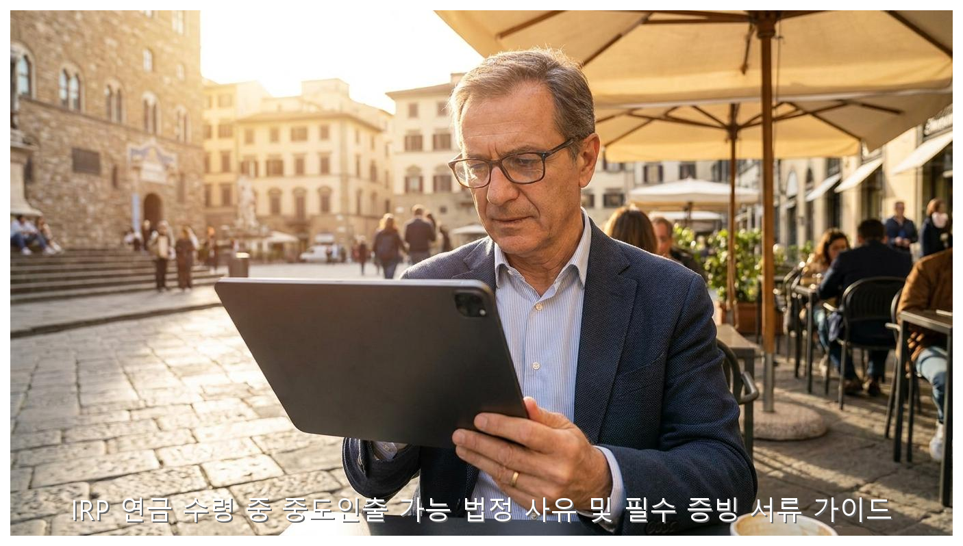 IRP 연금 수령 중 중도인출 가능한 법정 사유 및 필수 증빙 서류 가이드 핵심 안내 및 분석 인포그래픽 (2)