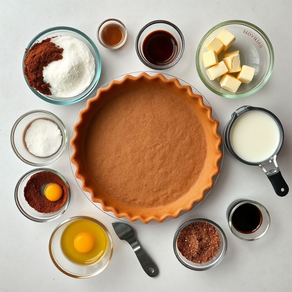 Ingredients for Easy Classic Chocolate Pie Recipe for Rich Dessert (One-Bowl Filling!)