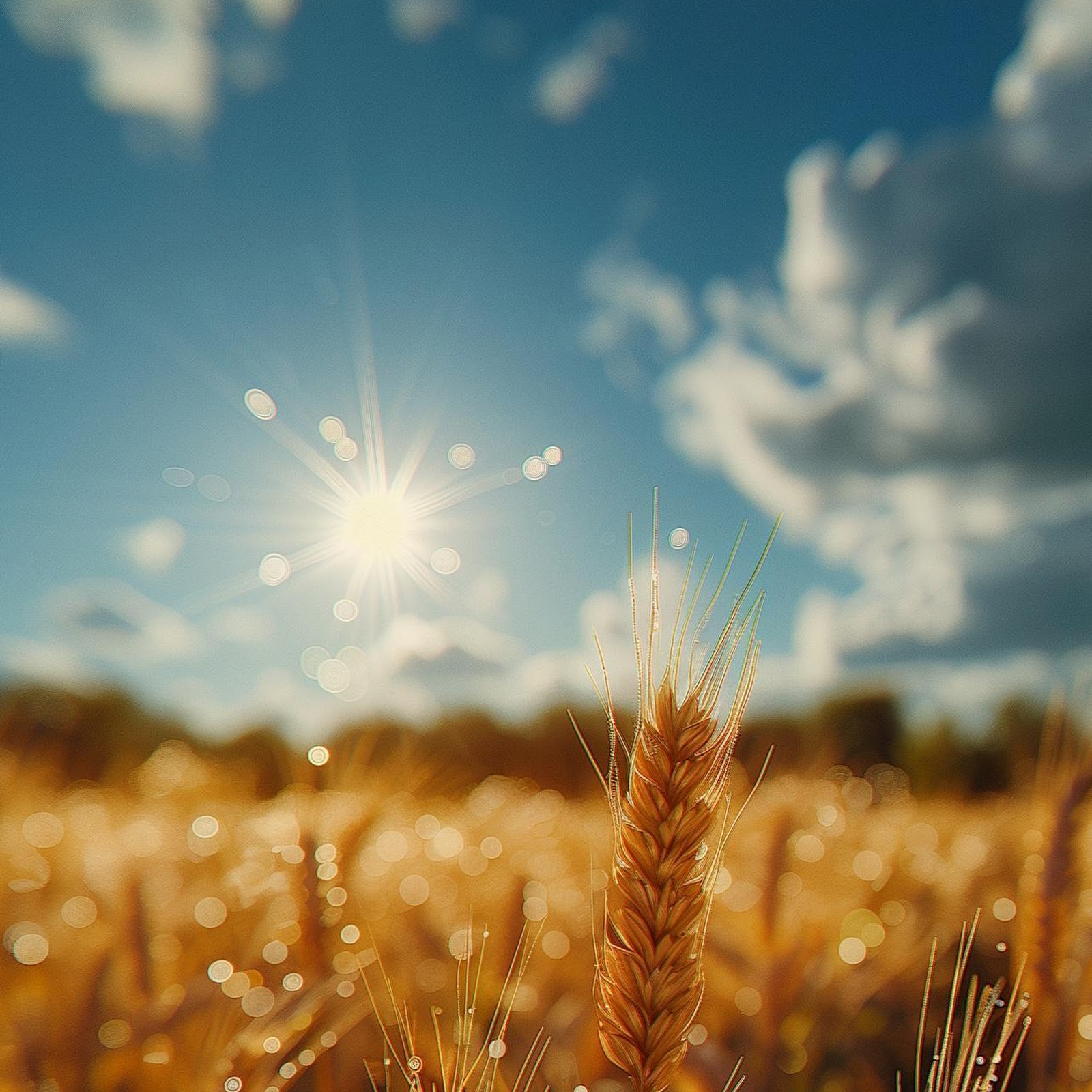 Download Sunlit Golden Wheat Field Full HD iPhone