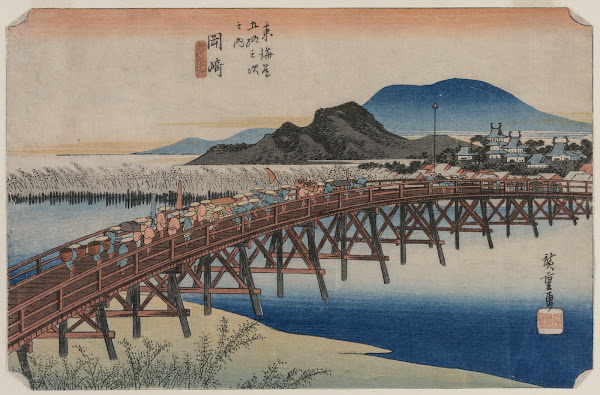 Yahagi Bridge at Okazaki Station 39  From the series Fifty Three Stations of the