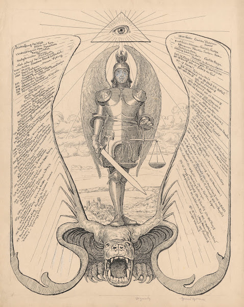 Saint Michael the Archangel Design for a calendar page 1900