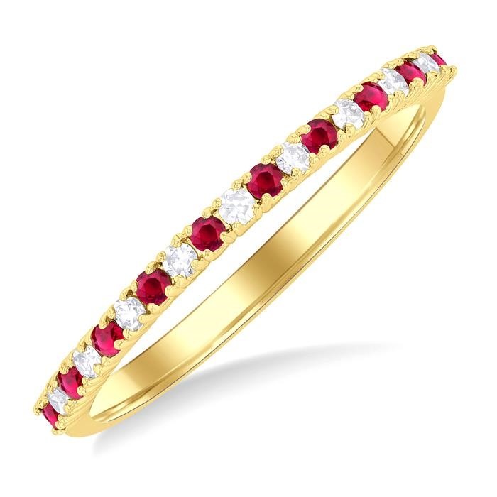 Alternate Gemstone & Diamond Band