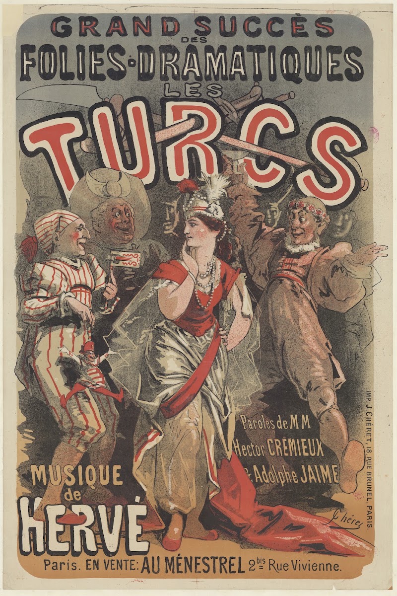 Théâtre des Folies dramatiques Les Turcs Musique de Hervé 1869