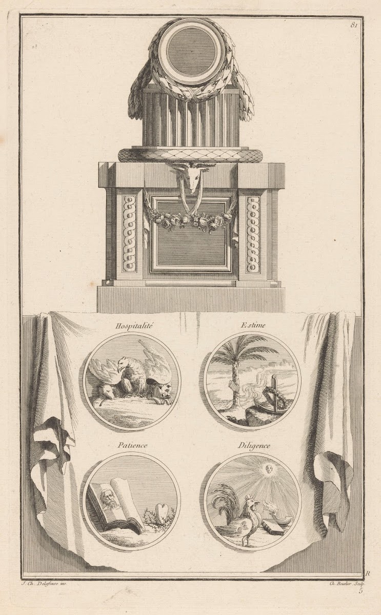Hospitalité Estime Patience Diligence 1768   1771