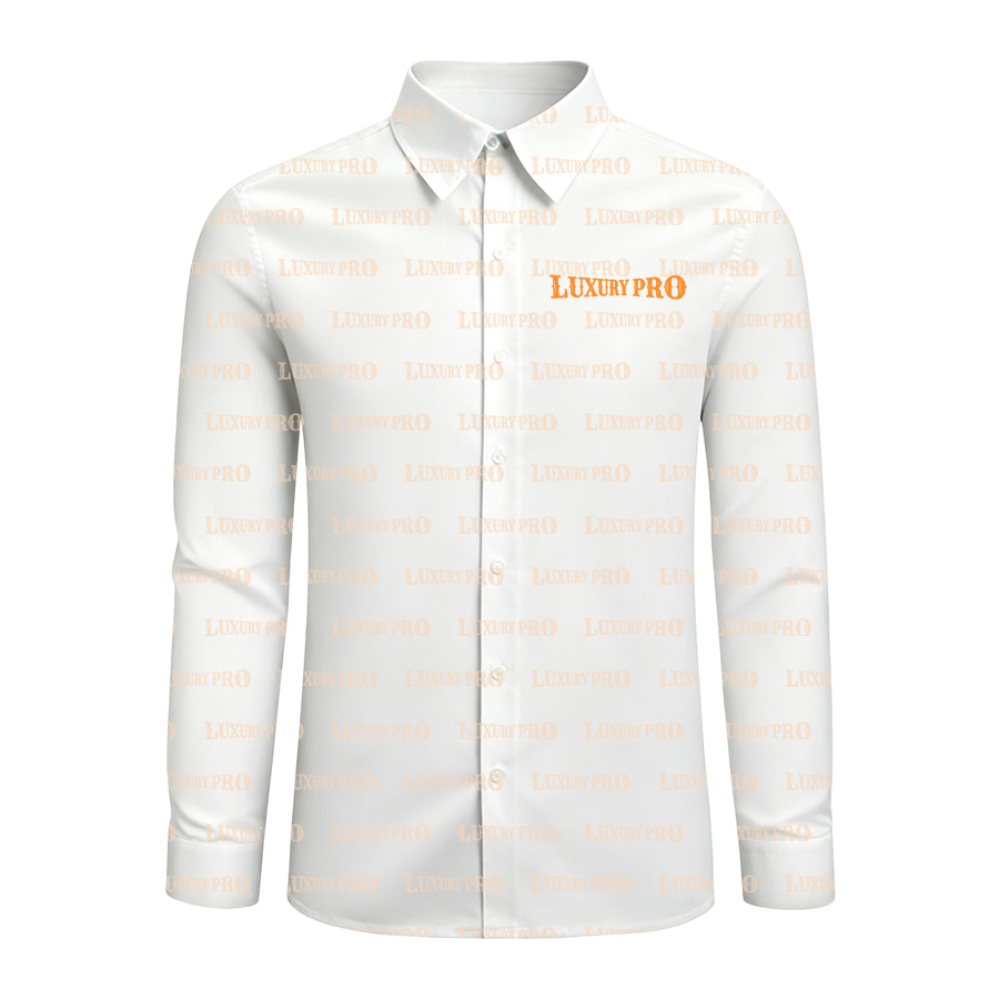 AOP EO Regular Collar Double Collar Long Sleeve Shirt No Pocket