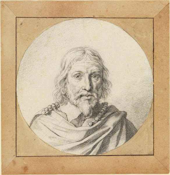 Brustbild eines alten Mannes von vorn im Rund 1659