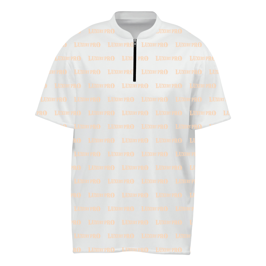 AOP Stand-up collar zip-up Polo