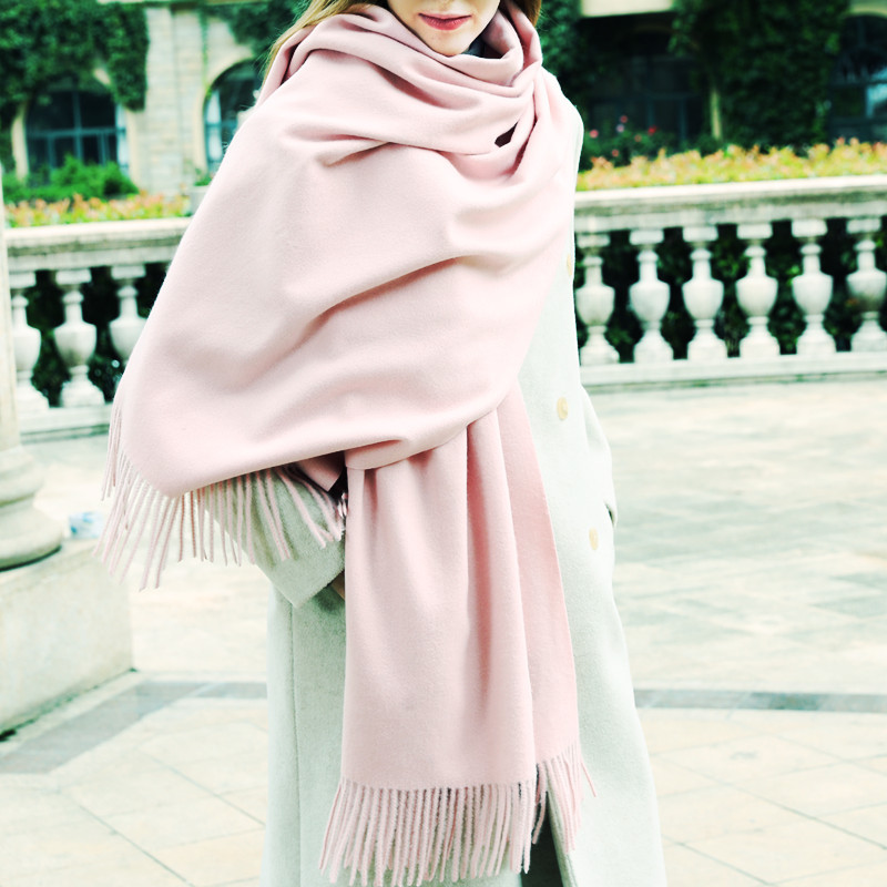 Warm wool scarf, solid color
