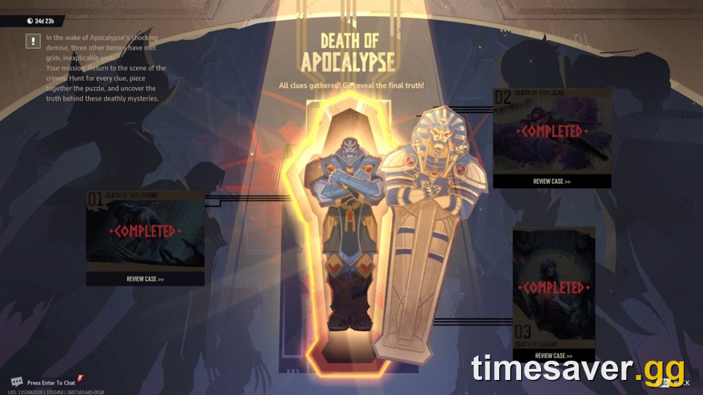 Marvel Rivals Season 9 "Death of Apocalypse" mystery board — the storyline that teases Gorr