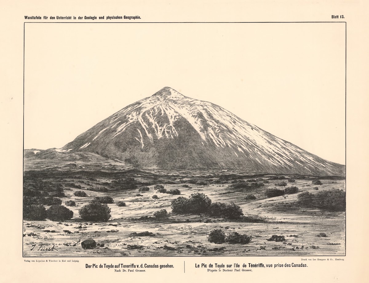 Der Pic de Teyde auf Teneriffa vd Canadas gesehen 1889
