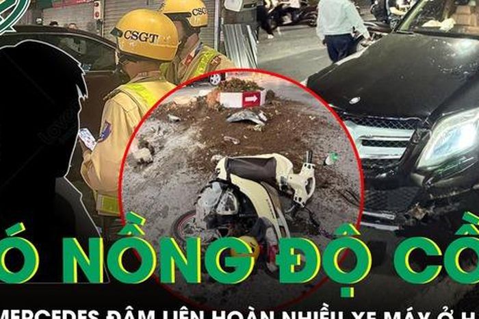 Ô tô Mercedes đâm liên hoàn nhiều xe máy trong khu đô thị Hà Nội, tài xế có nồng độ cồn - Báo Sức Khỏe &amp; Đời Sống
