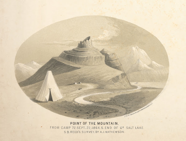 Point of the mountain from Camp 72 Sept 22 1864 S end of Gr Salt Lake 1864