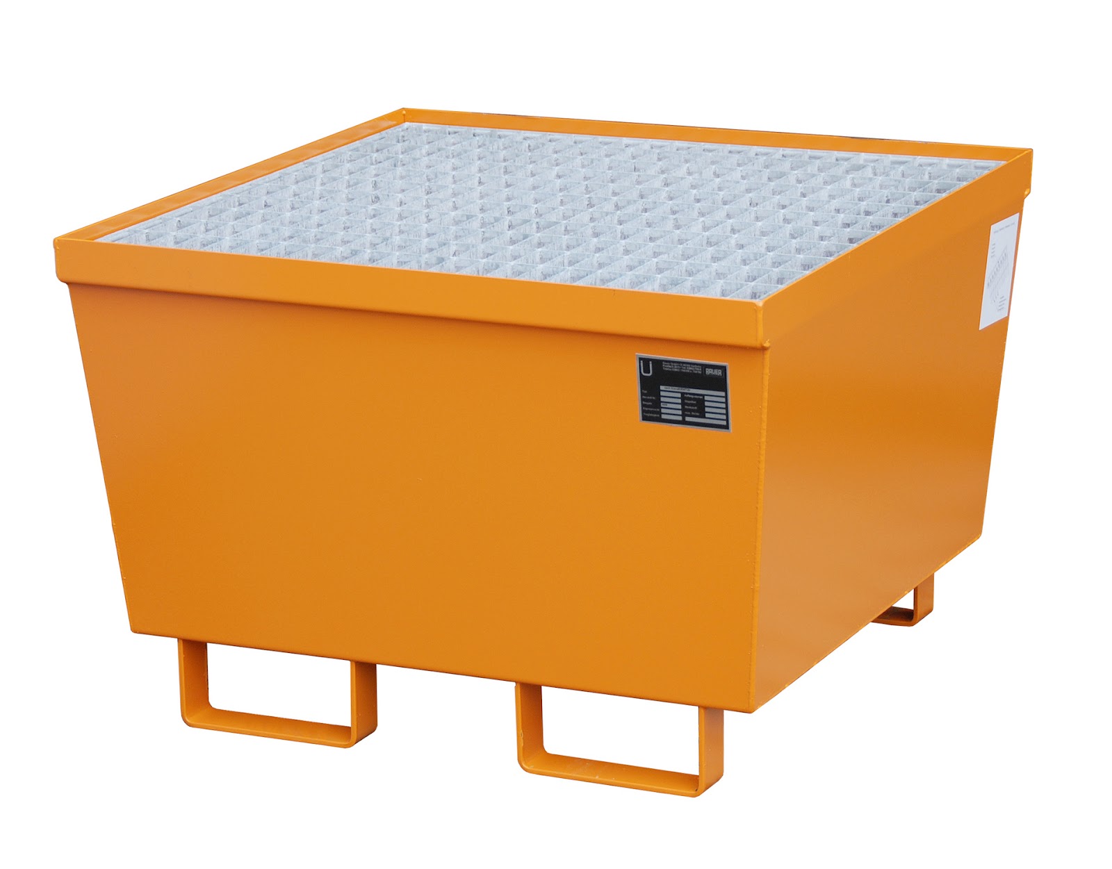 Opvangbak AM-1, gelakt, Geeloranje