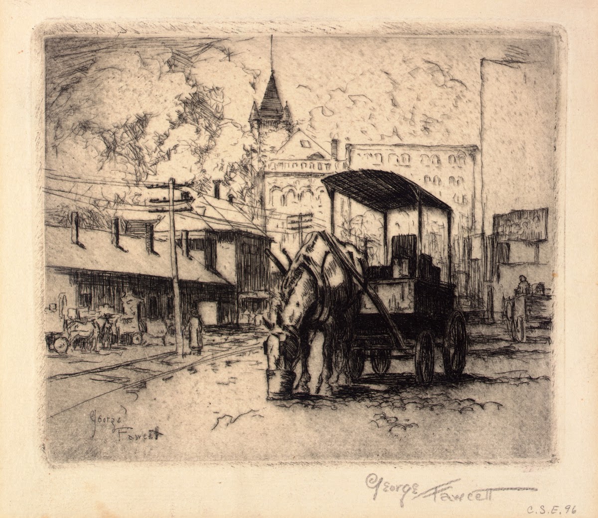 Horse And Wagon Noon Ca 1921
